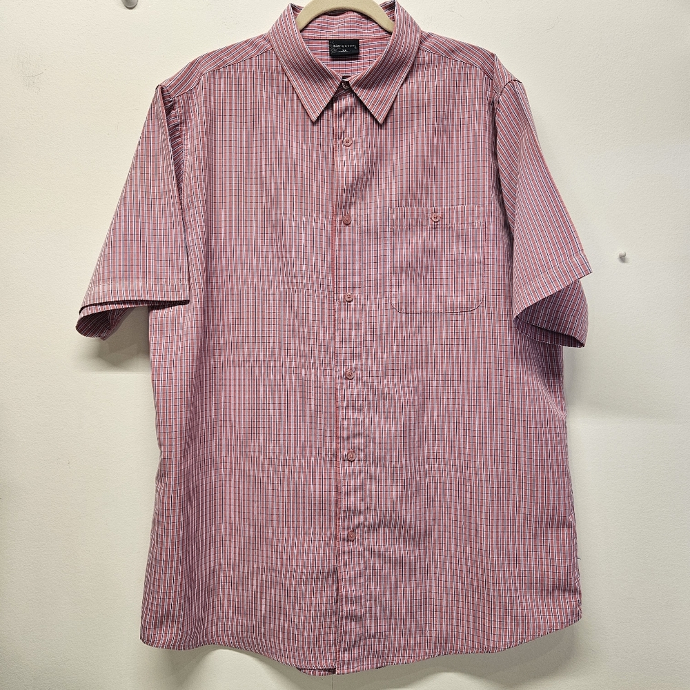 R&R Casual Plaid Short Sleeve Button Up Shirt Chest Pocket Mens XL Classic